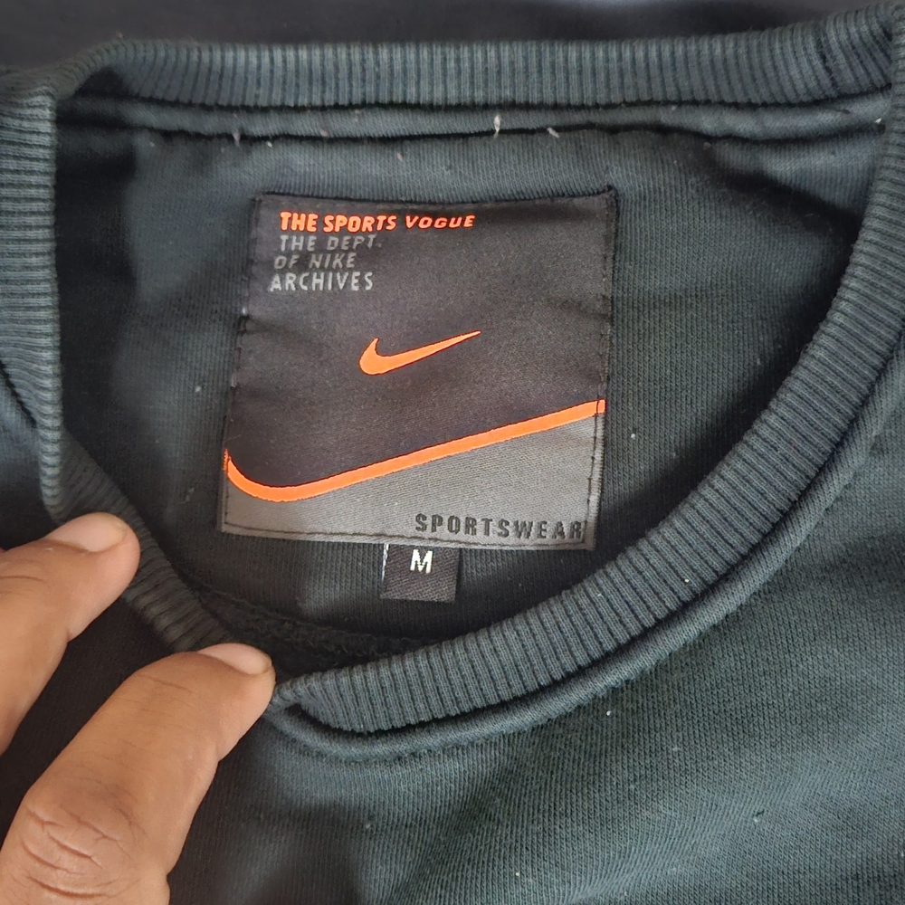 Nike Sportswear Black and Orange Crewneck